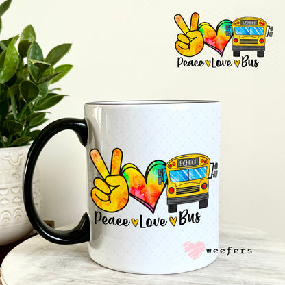 UV DTF Decal - Peace Love Bus 11oz Coffee Mug Weefers