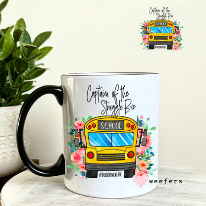 UV DTF Decal - Captain of the Struggle Bus 11oz Coffee Mug Weefers