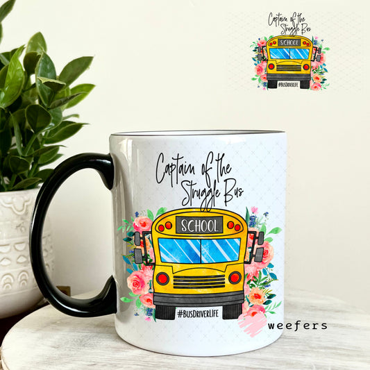 UV DTF Decal - Captain of the Struggle Bus 11oz Coffee Mug Weefers