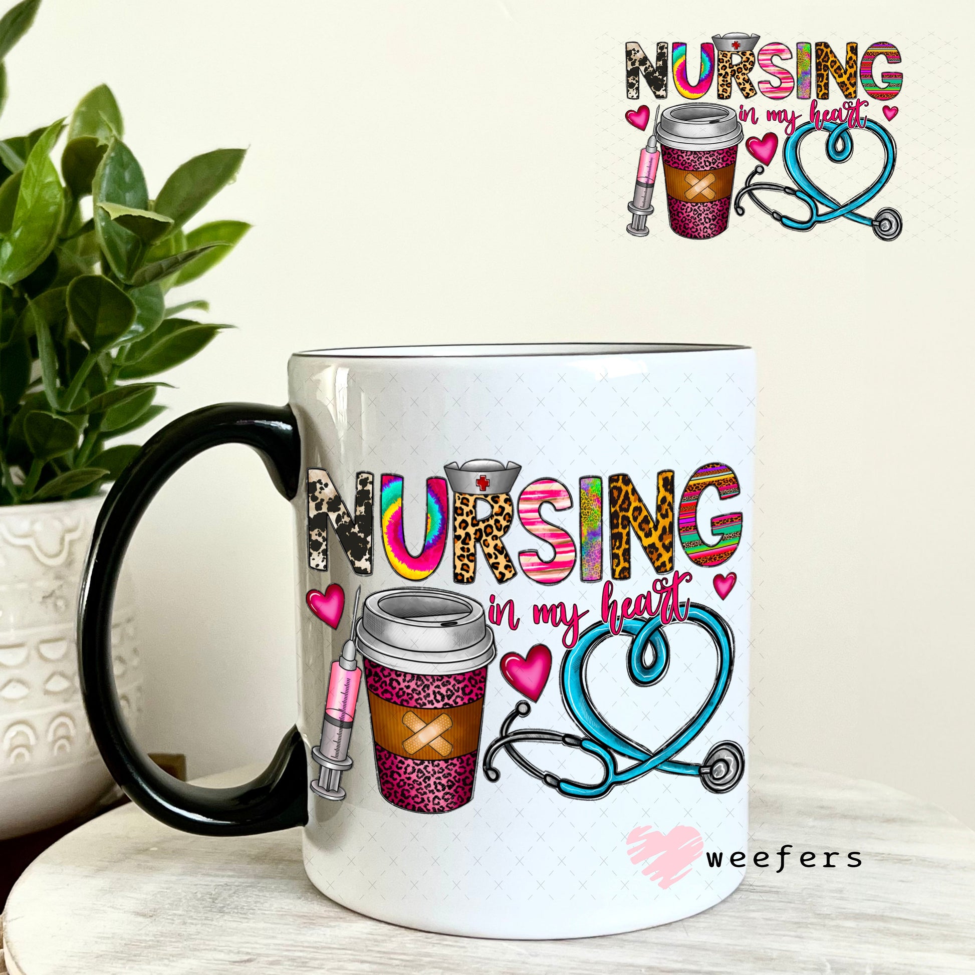 UV DTF Decal - Nursing in my Heart 11oz Coffee Mug Weefers