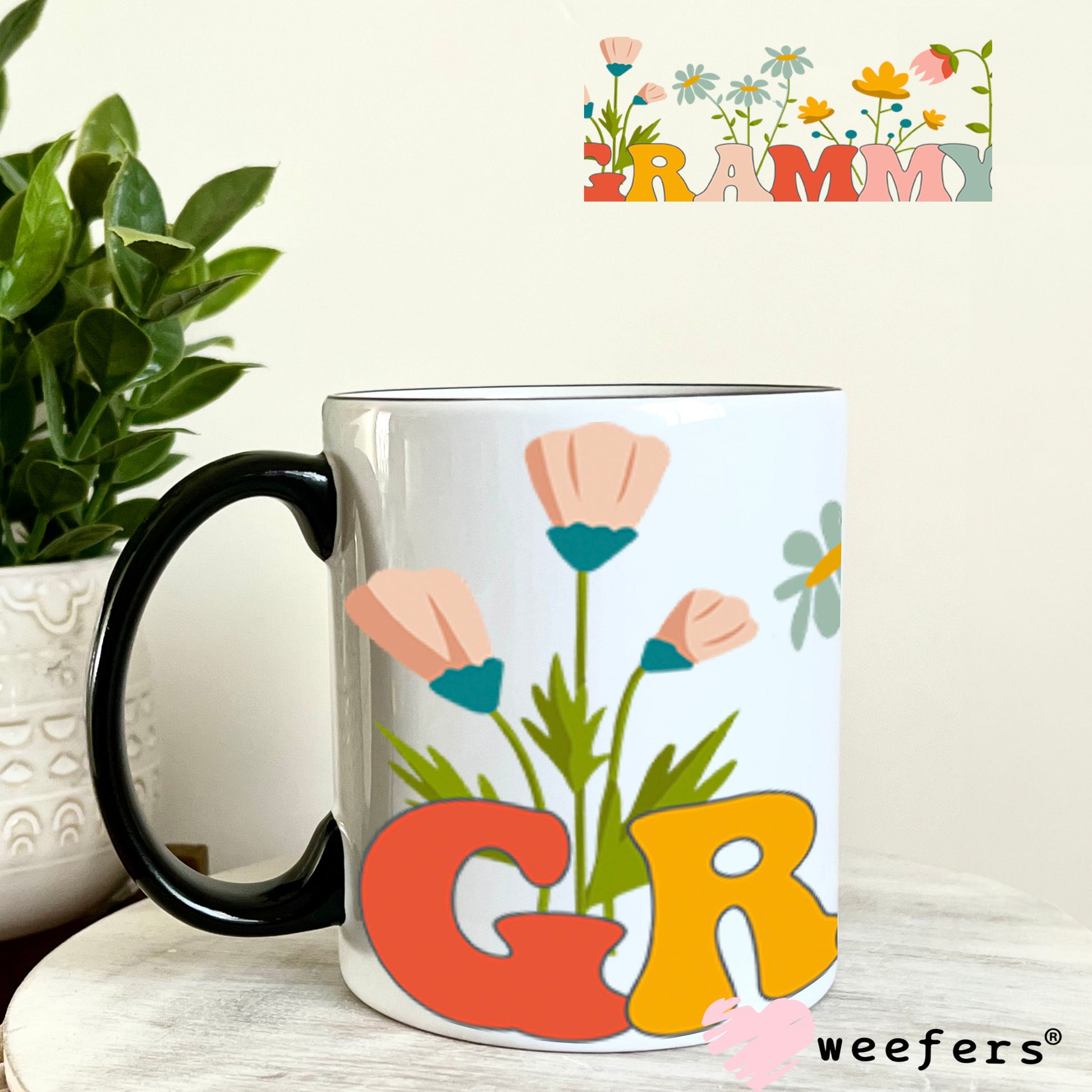 UV DTF Cup Wraps - Grammy Flowers 11oz Coffee Mug Weefers