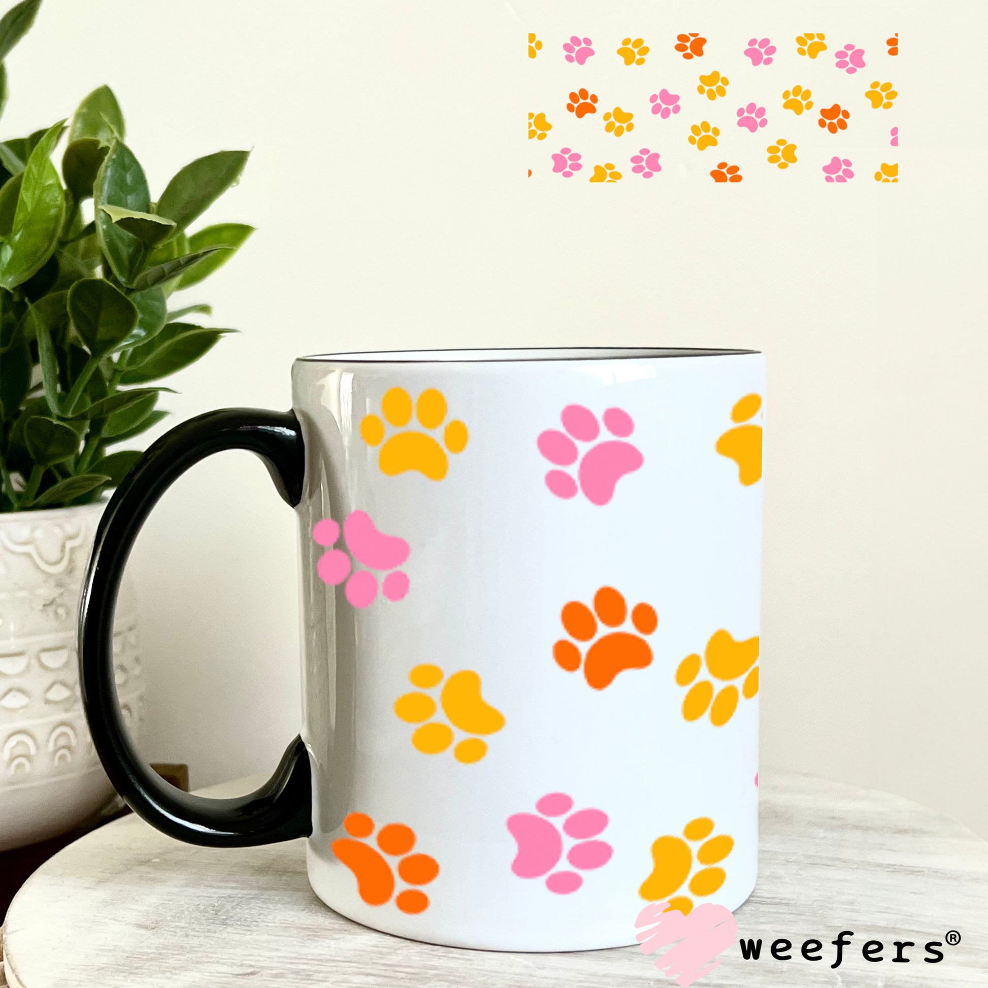 UV DTF Cup Wraps - Dog Paws 11oz Coffee Mug Weefers