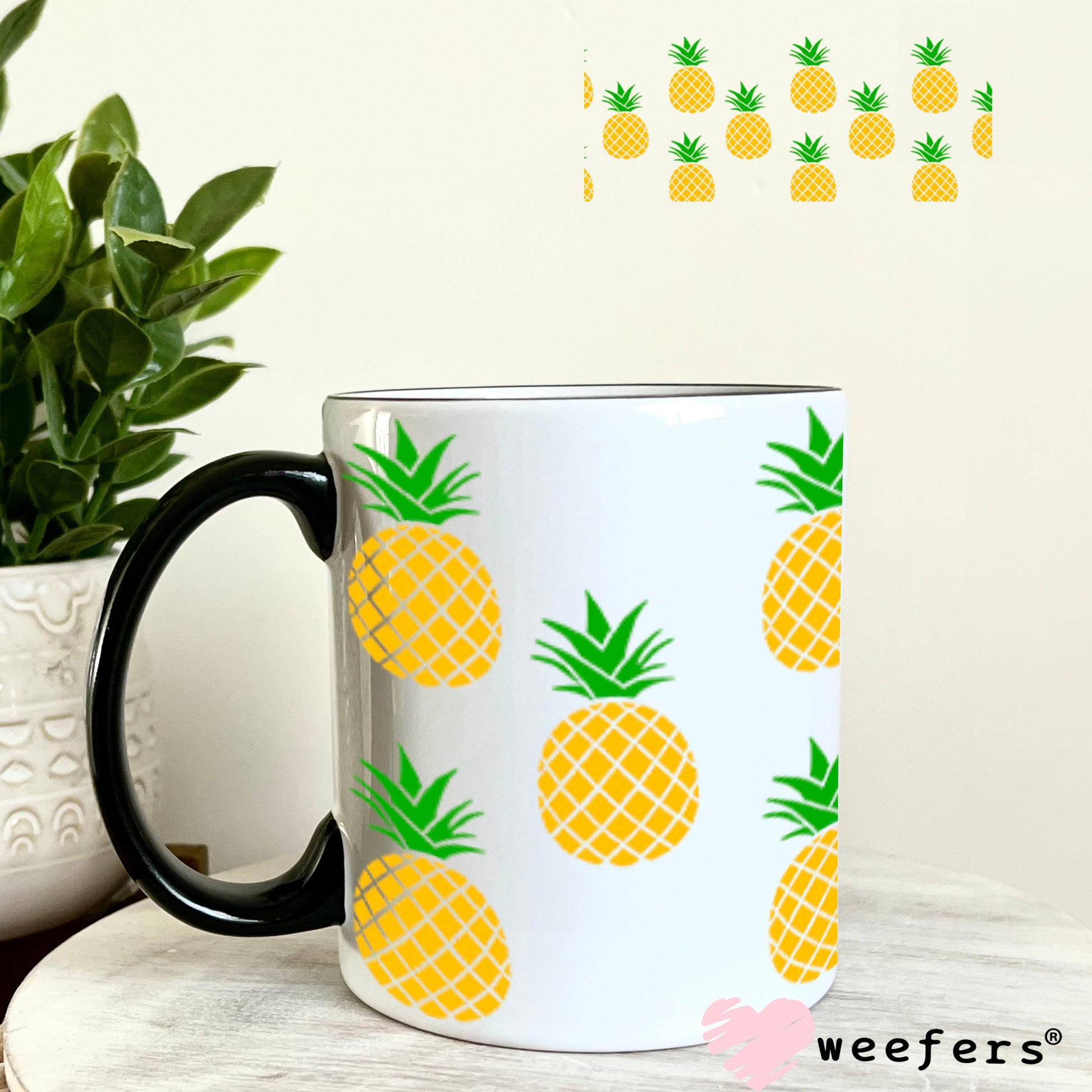UV DTF Cup Wraps - Pineapples 11oz Coffee Mug Weefers