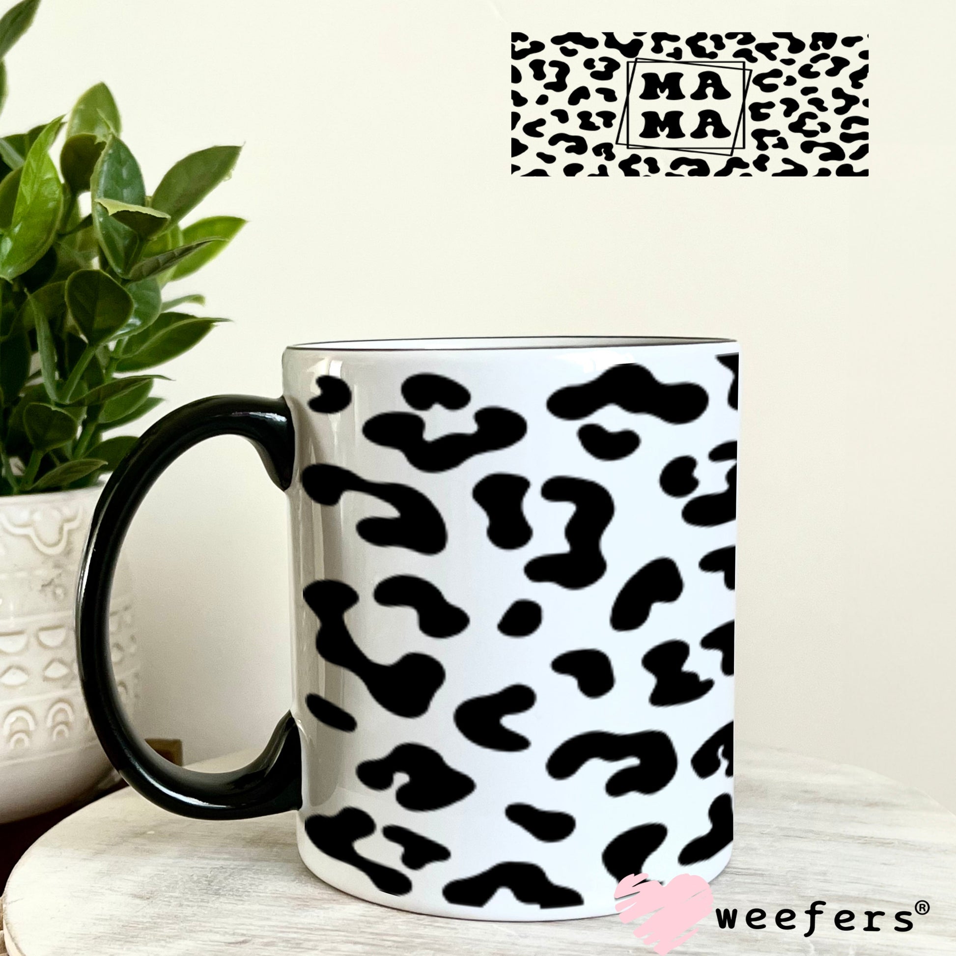 UV DTF Cup Wraps - Mama Cheetah 11oz Coffee Mug Weefers