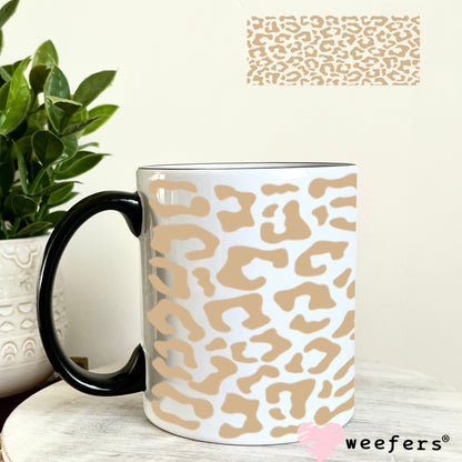 UV DTF Cup Wraps - Beige Cheetah Print 11oz Coffee Mug Weefers