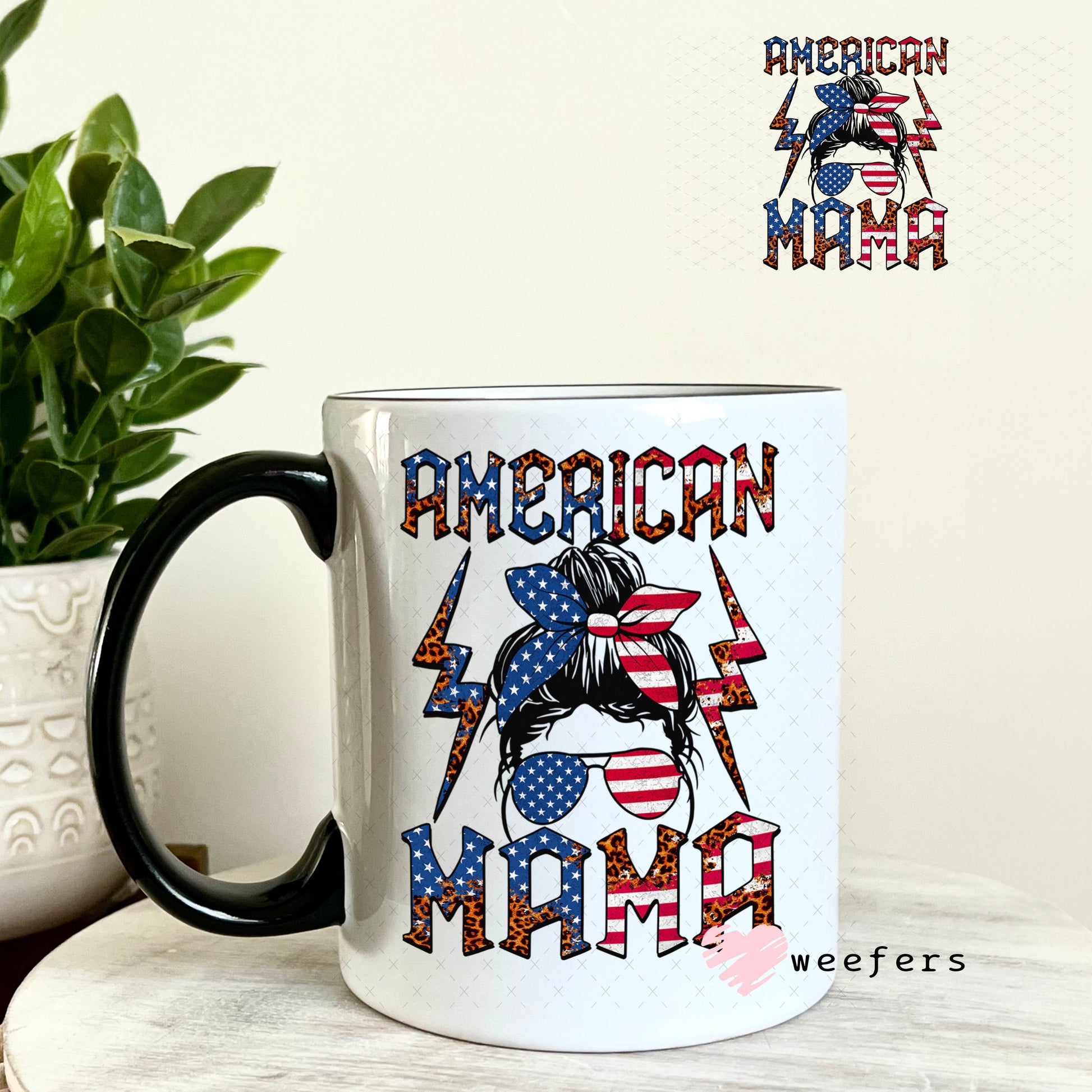 UV DTF Decal - American Mama USA 11oz Coffee Mug Weefers