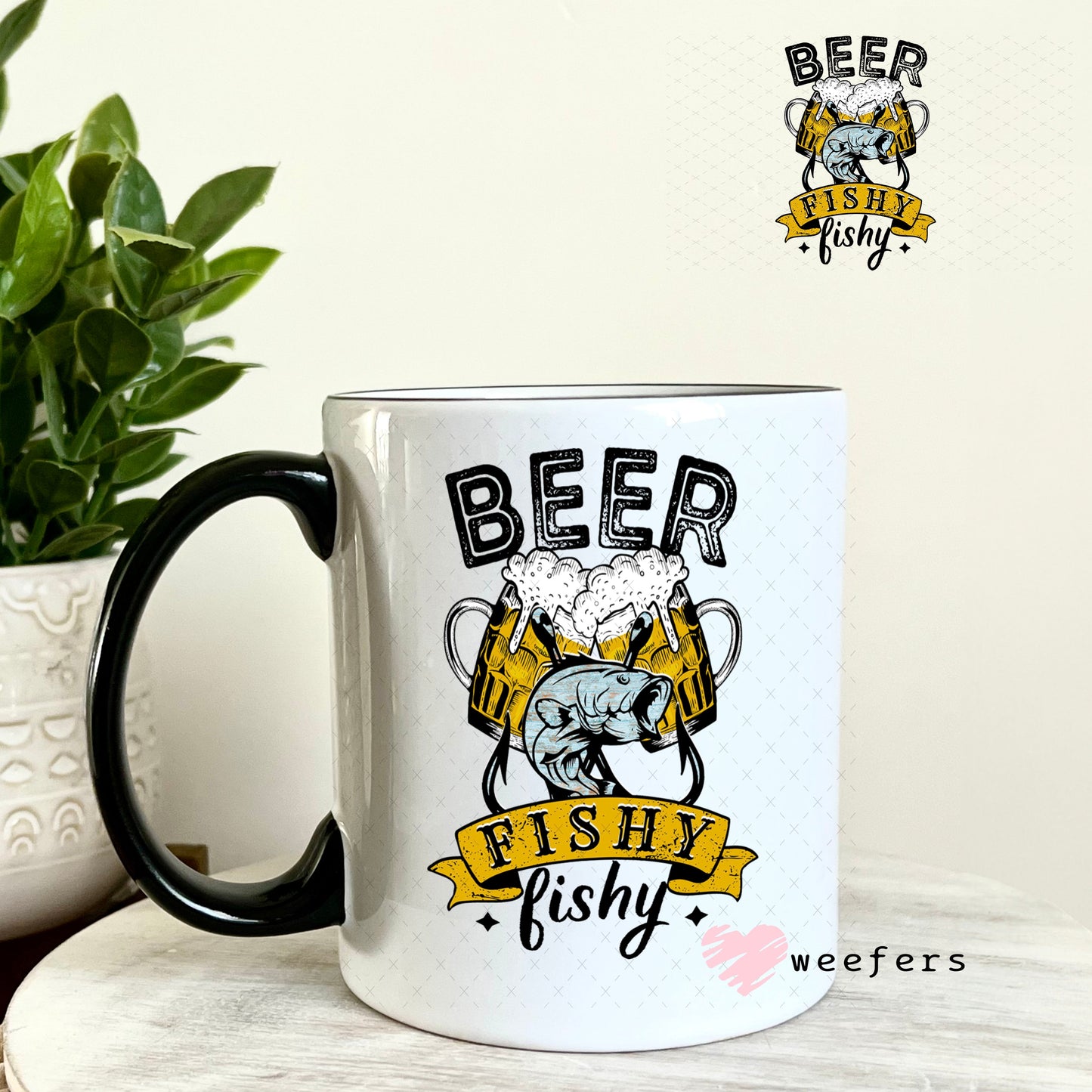 UV DTF Decal - Beer Fishy Fishy 11oz Coffee Mug Weefers