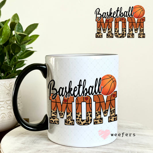UV DTF Decal - Basktball Mom 11oz Coffee Mug Weefers