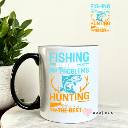 UV DTF Decal - Fishing Solves most of my Problems 11oz Coffee Mug Weefers