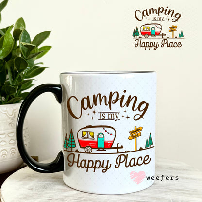 UV DTF Decal - Camping is My Happy Place 11oz Coffee Mug Weefers