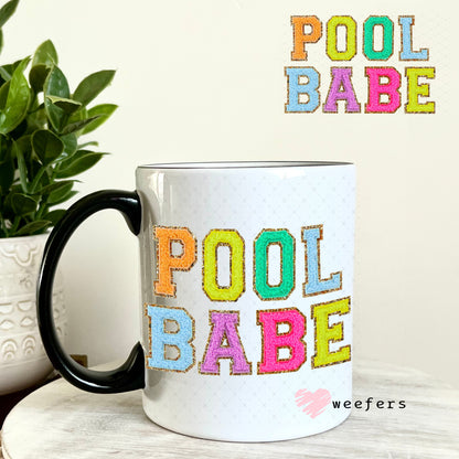 UV DTF Decal - Faux Chenille Pool Babe 11oz Coffee Mug Weefers