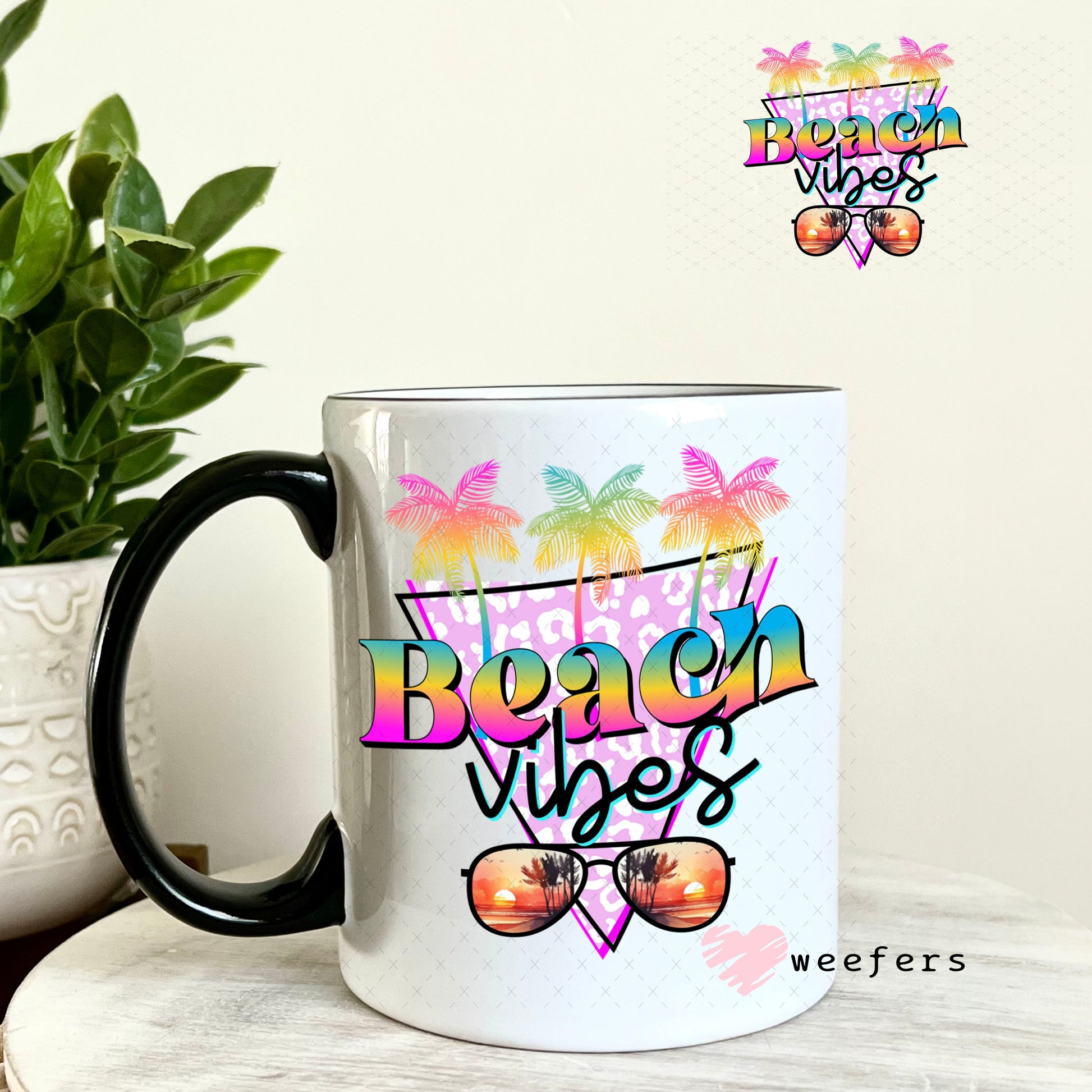 UV DTF Decal - Beach Vibes 11oz Coffee Mug Weefers