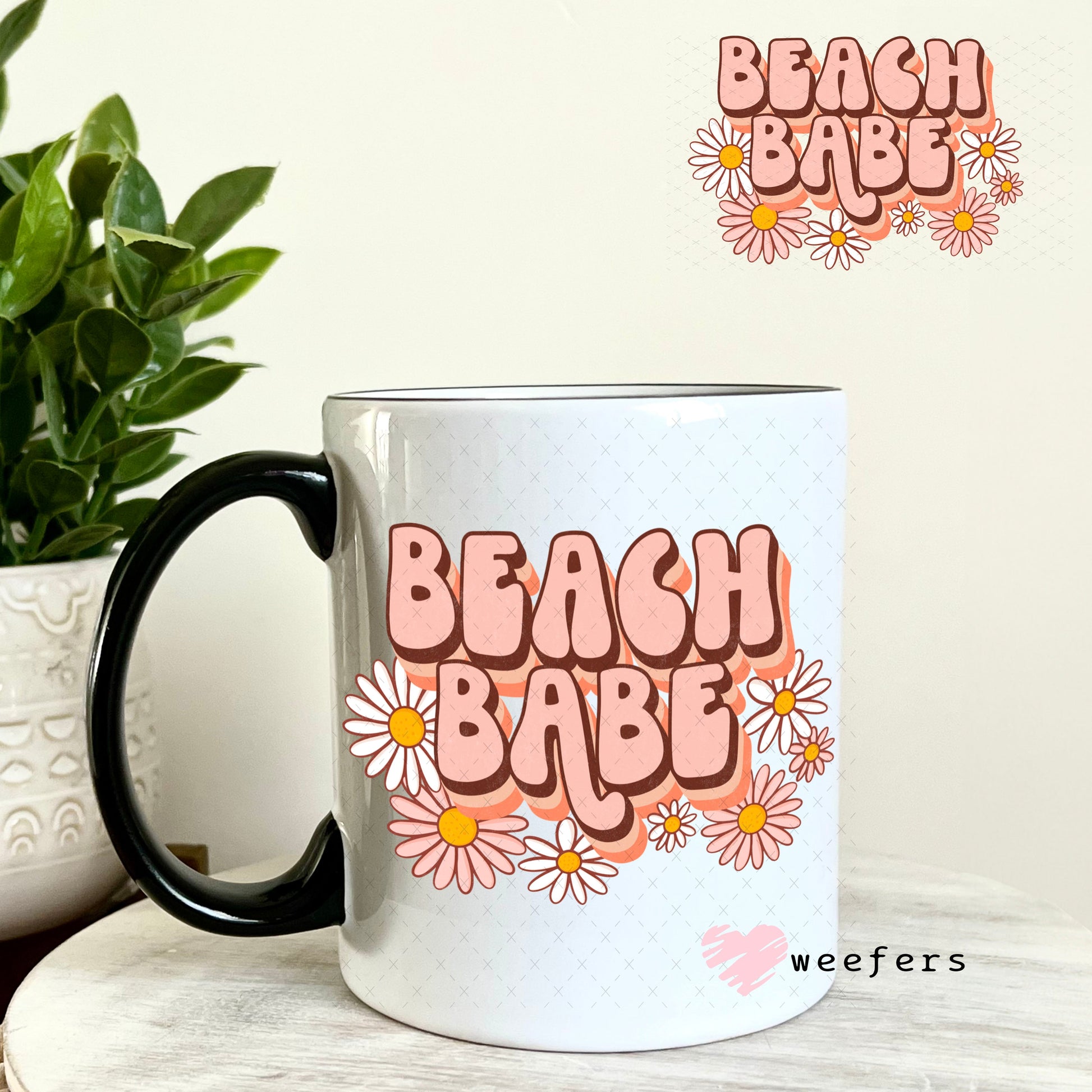 UV DTF Decal - Beach Babe 11oz Coffee Mug Weefers