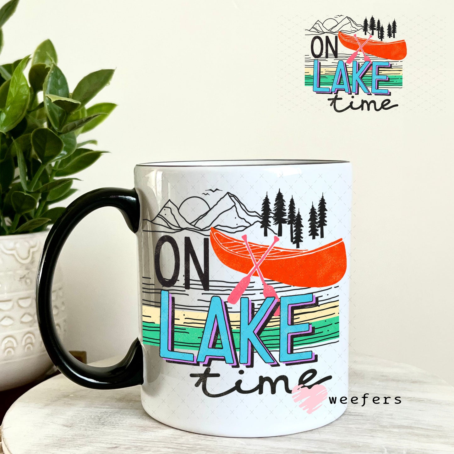 UV DTF Decal - On Lake Time 11oz Coffee Mug Weefers
