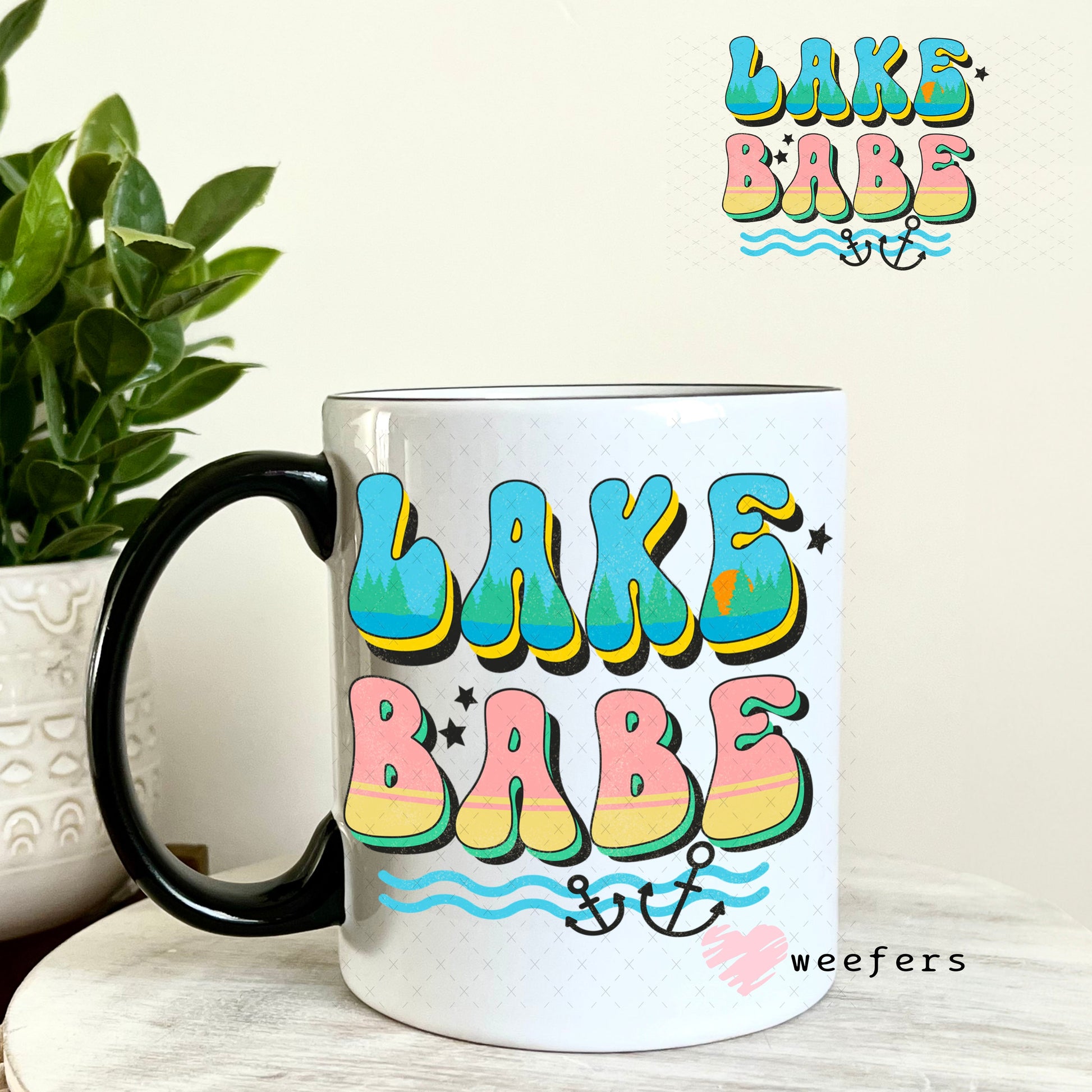 UV DTF Decal - Lake Babe 11oz Coffee Mug Weefers