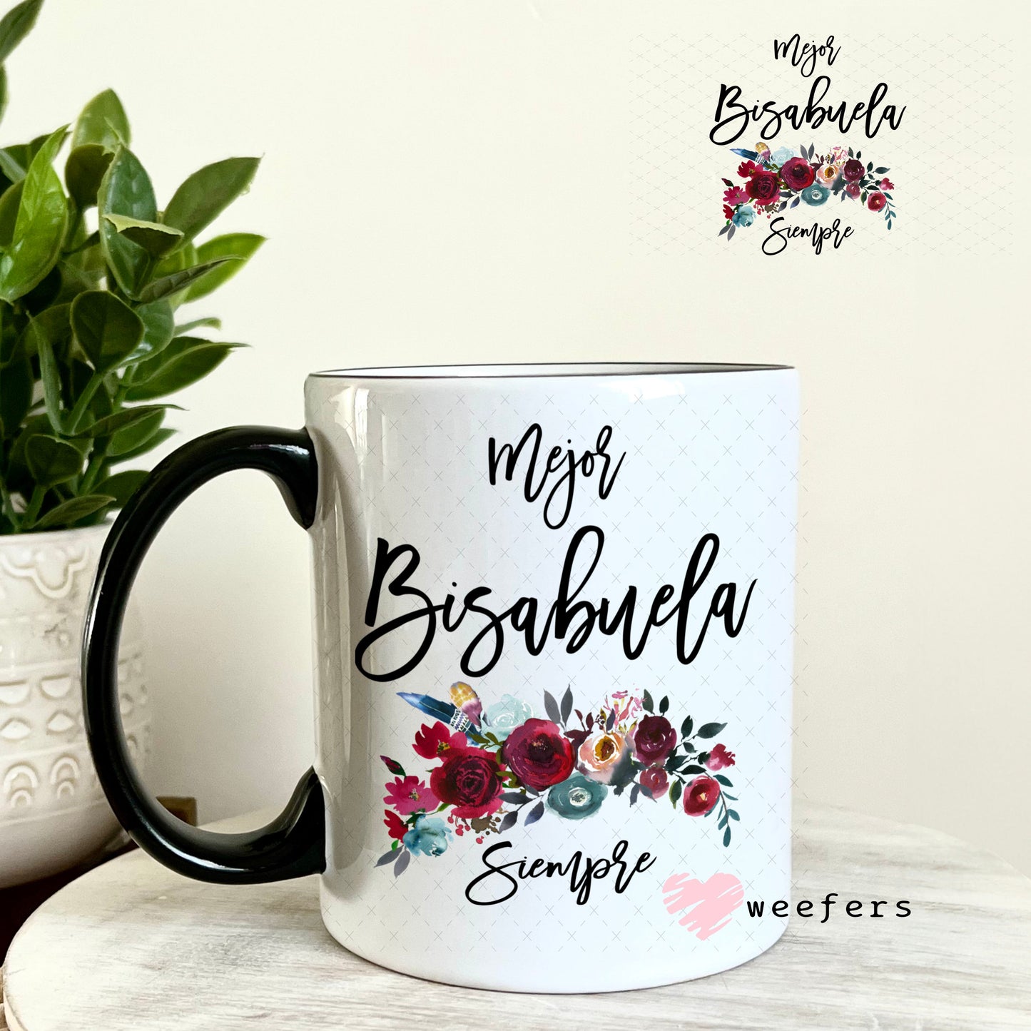 UV DTF Decal - Mejor Bisabuela Siempre 11oz Coffee Mug Weefers