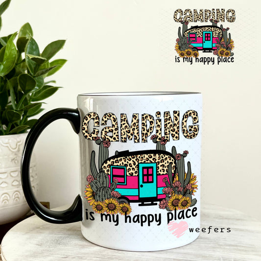 UV DTF Decal - Camping is My Happy Place 11oz Coffee Mug Weefers