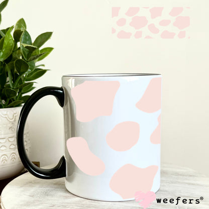 UV DTF Cup Wraps - Pink Cow Print 11oz Coffee Mug Weefers