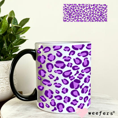 UV DTF Cup Wraps - Purple Cheetah Print 11oz Coffee Mug Weefers