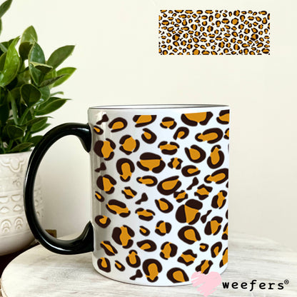 UV DTF Cup Wraps - Brown Cheetah Print 11oz Coffee Mug Weefers