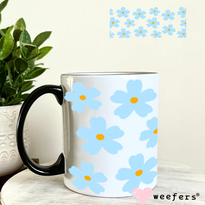 UV DTF Cup Wraps - Blue Daisies 11oz Coffee Mug Weefers