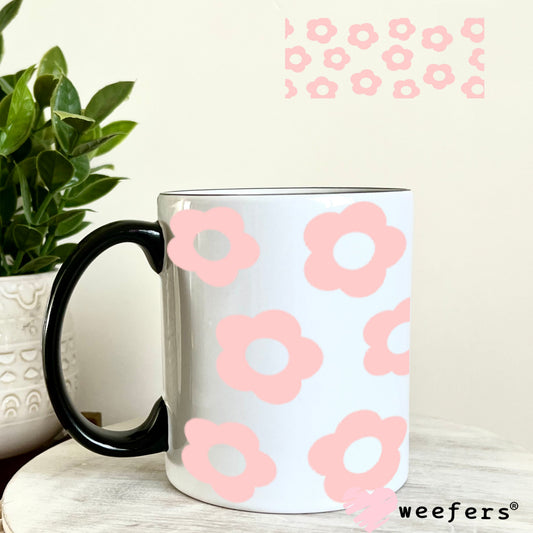 UV DTF Cup Wraps - Blush Daisies 11oz Coffee Mug Weefers