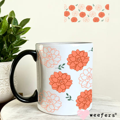 UV DTF Cup Wraps - Peach Succulent 11oz Coffee Mug Weefers
