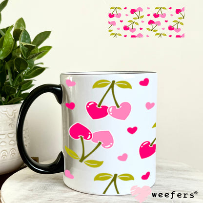 UV DTF Cup Wraps - Cherry Hearts 11oz Coffee Mug Weefers