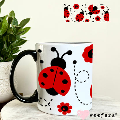 UV DTF Cup Wraps - Red Lady Bugs 11oz Coffee Mug Weefers