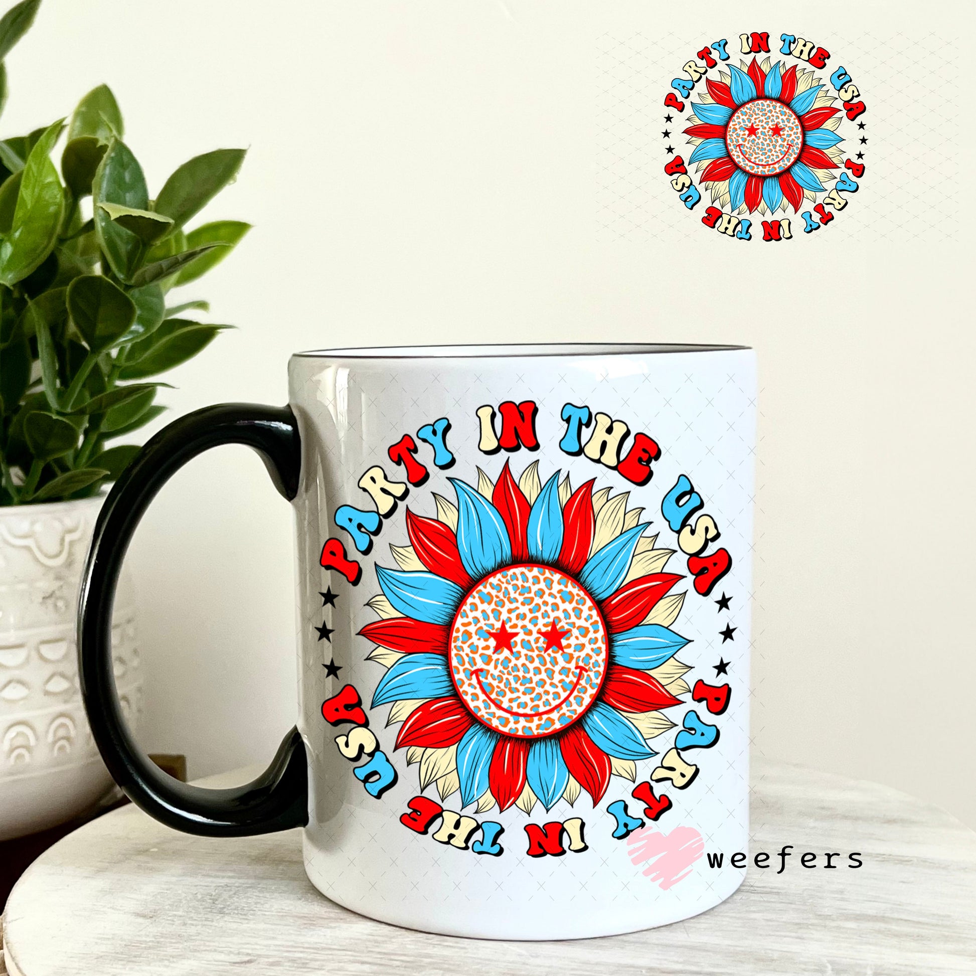 UV DTF Decal - Party in the USA 11oz Coffee Mug Weefers