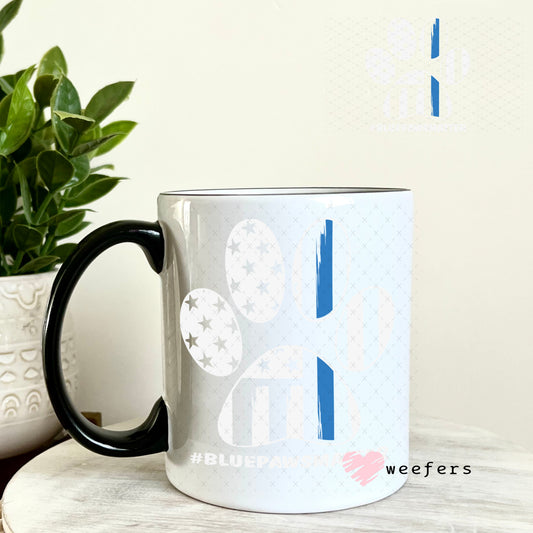 UV DTF Decal - Blue Paws Matter Police 11oz Coffee Mug Weefers