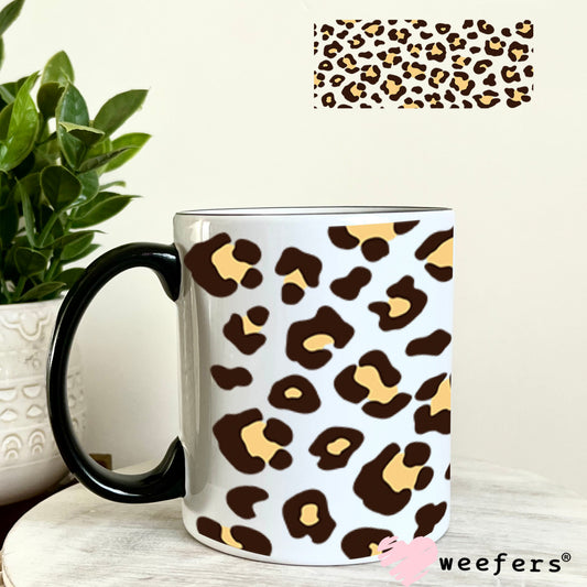 UV DTF Cup Wraps - Beige Cheetah Print 11oz Coffee Mug Weefers