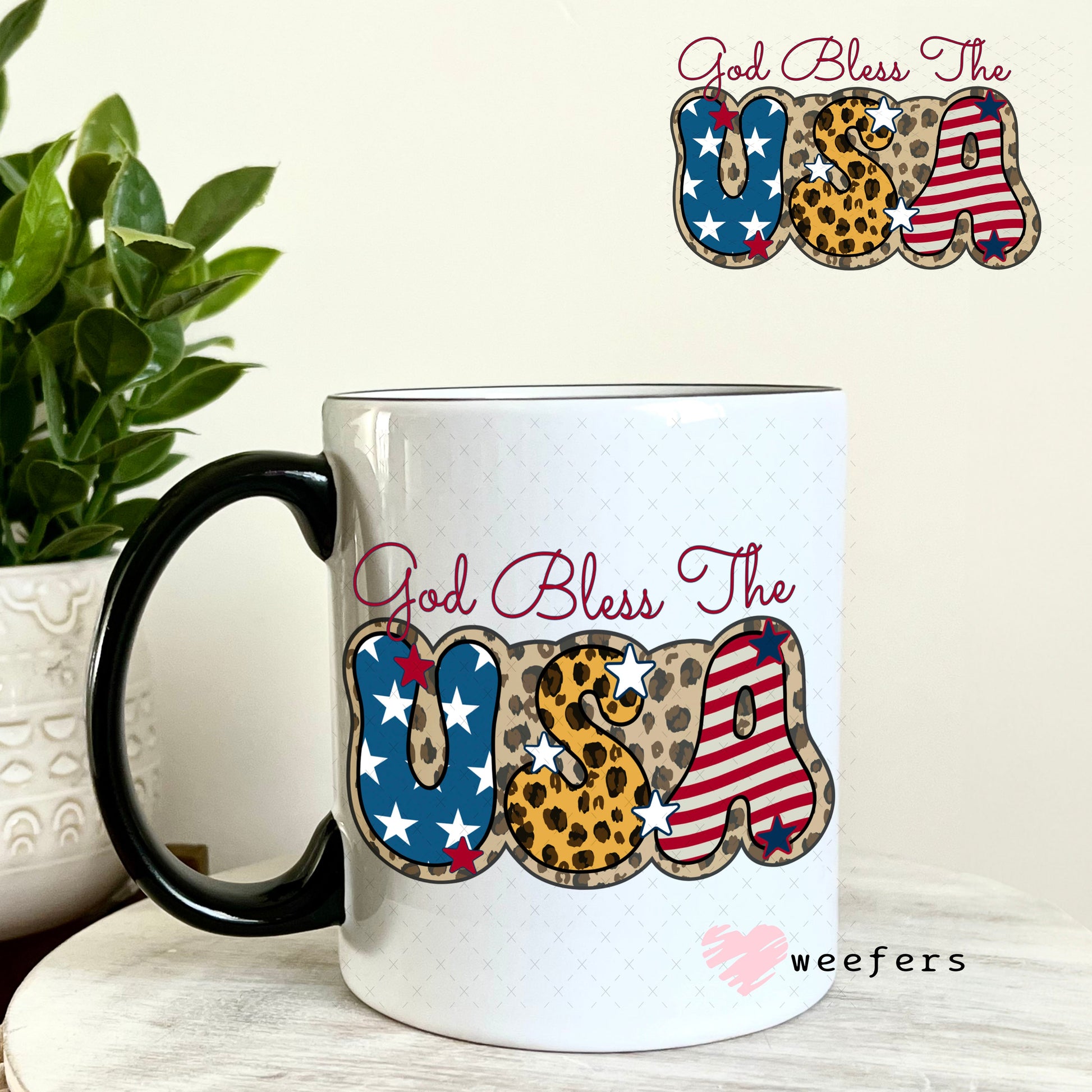 UV DTF Decal - God Bless the USA 11oz Coffee Mug Weefers