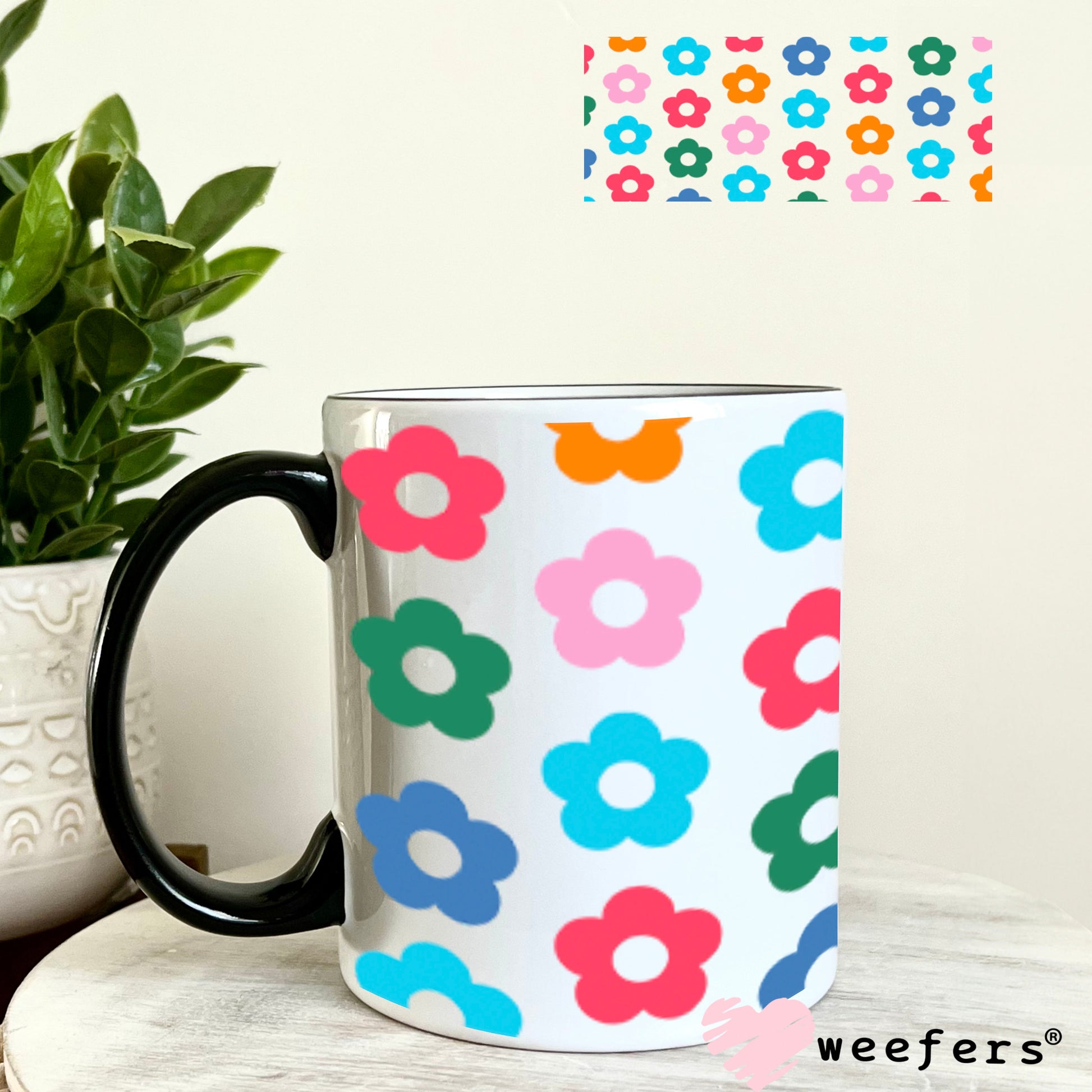 UV DTF Cup Wraps - Colorful Daisies 11oz Coffee Mug Weefers