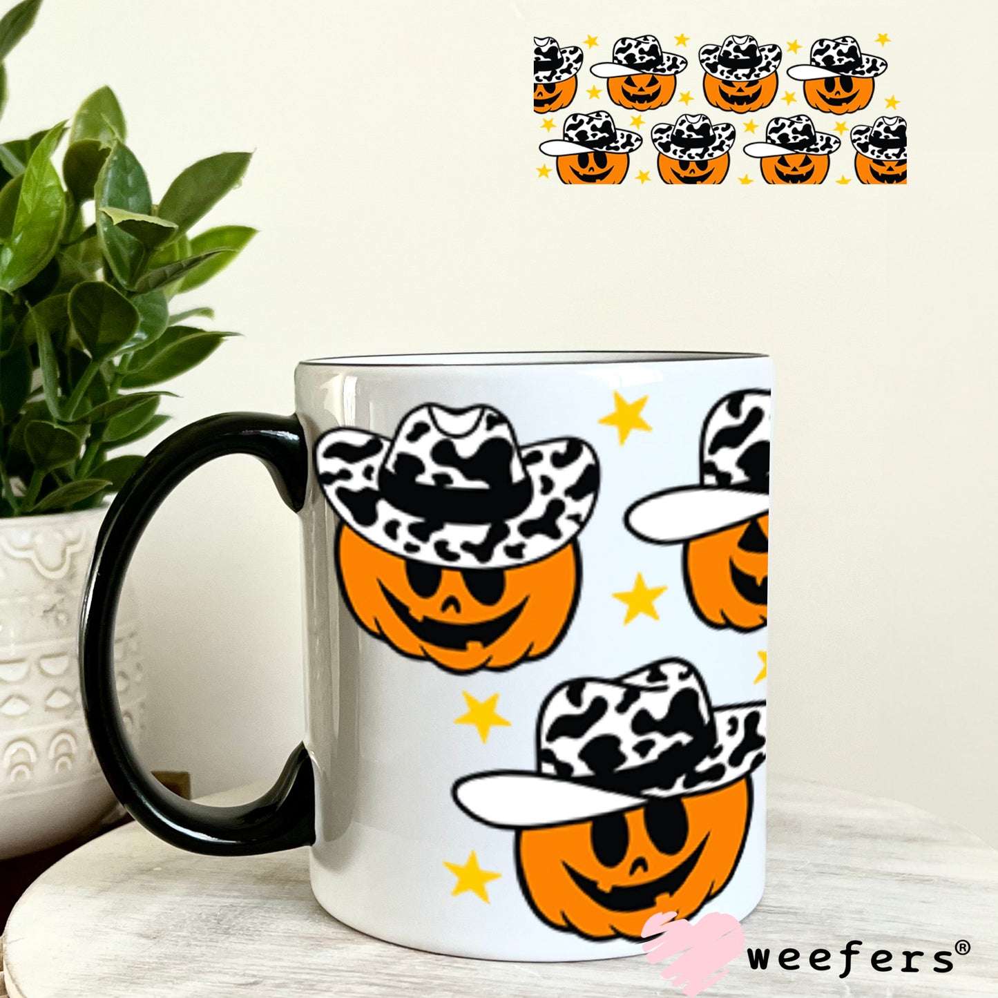 UV DTF Cup Wraps - Cowboy Pumpkins 11oz Coffee Mug Weefers