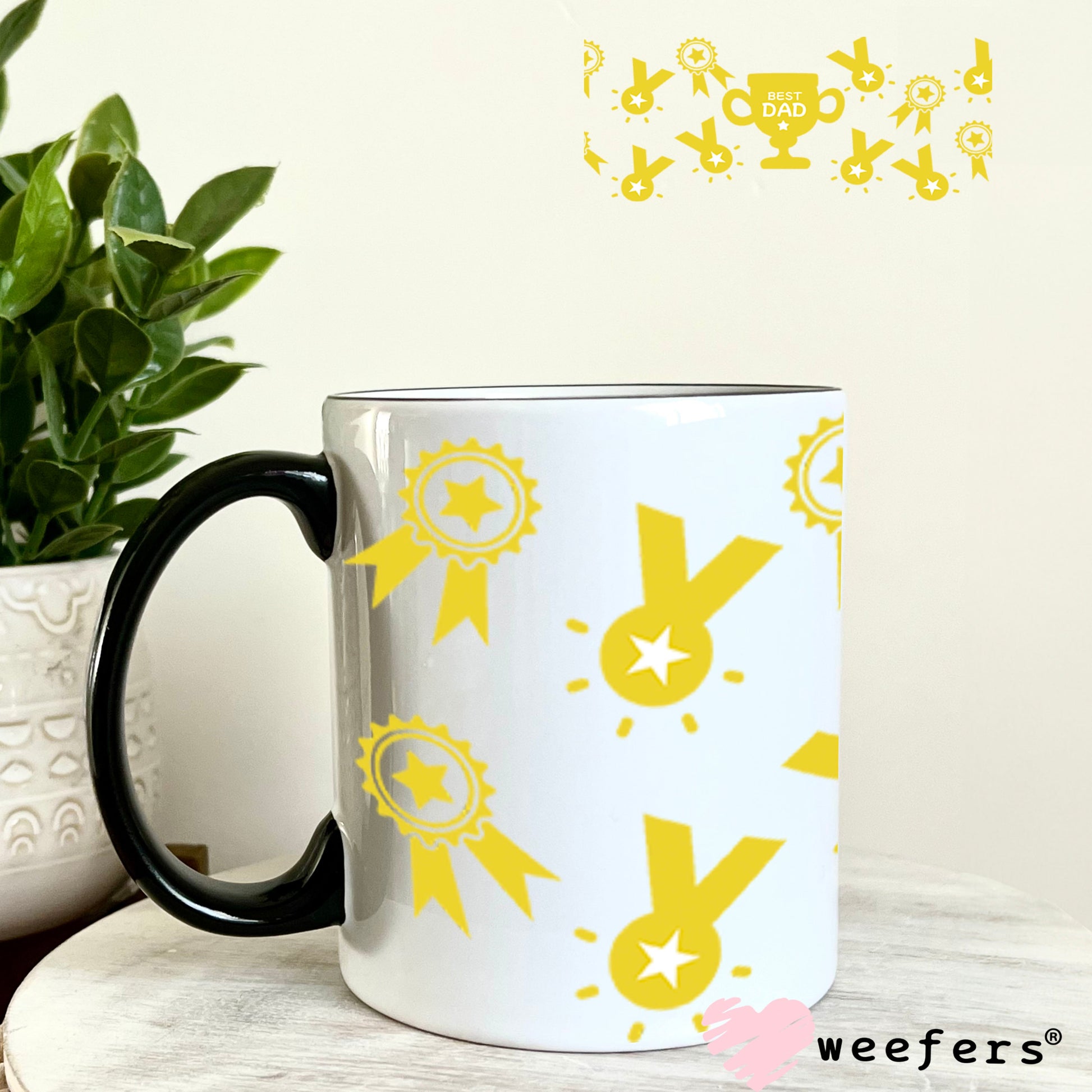 UV DTF Cup Wraps - Best Dad Trophies 11oz Coffee Mug Weefers