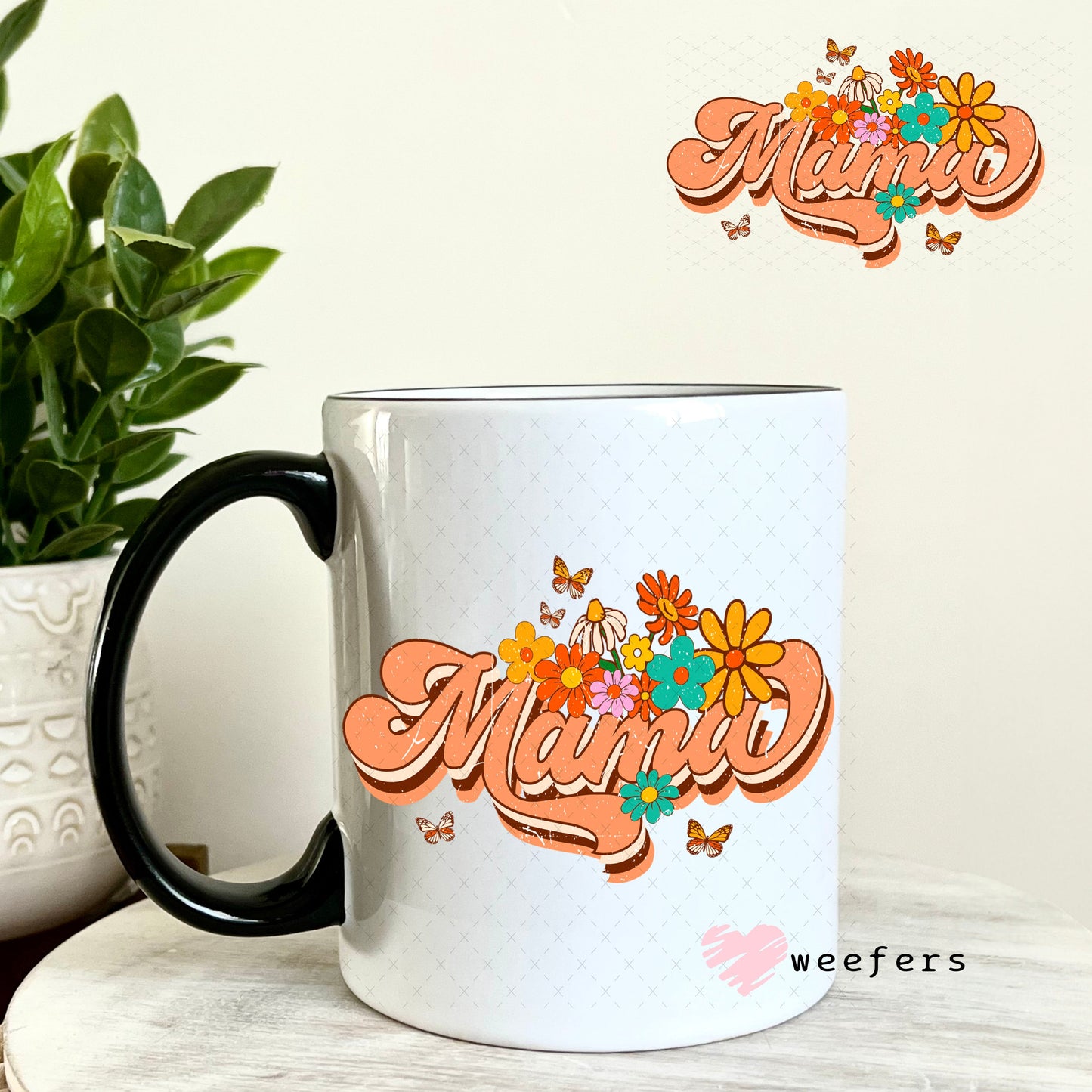 UV DTF Decal - Mama Boho 11oz Coffee Mug Weefers