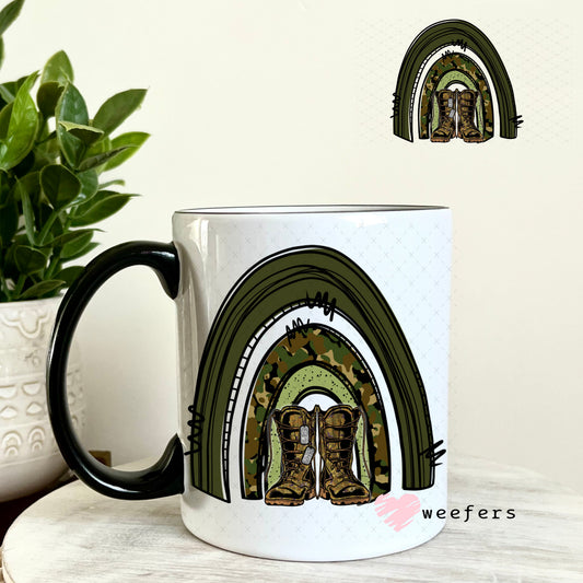 UV DTF Decal - Military To My Bonus Dad 11oz Coffee Mug Weefers