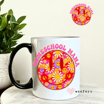 UV DTF Decal - Homeschool Mama Smile Face 11oz Coffee Mug Weefers