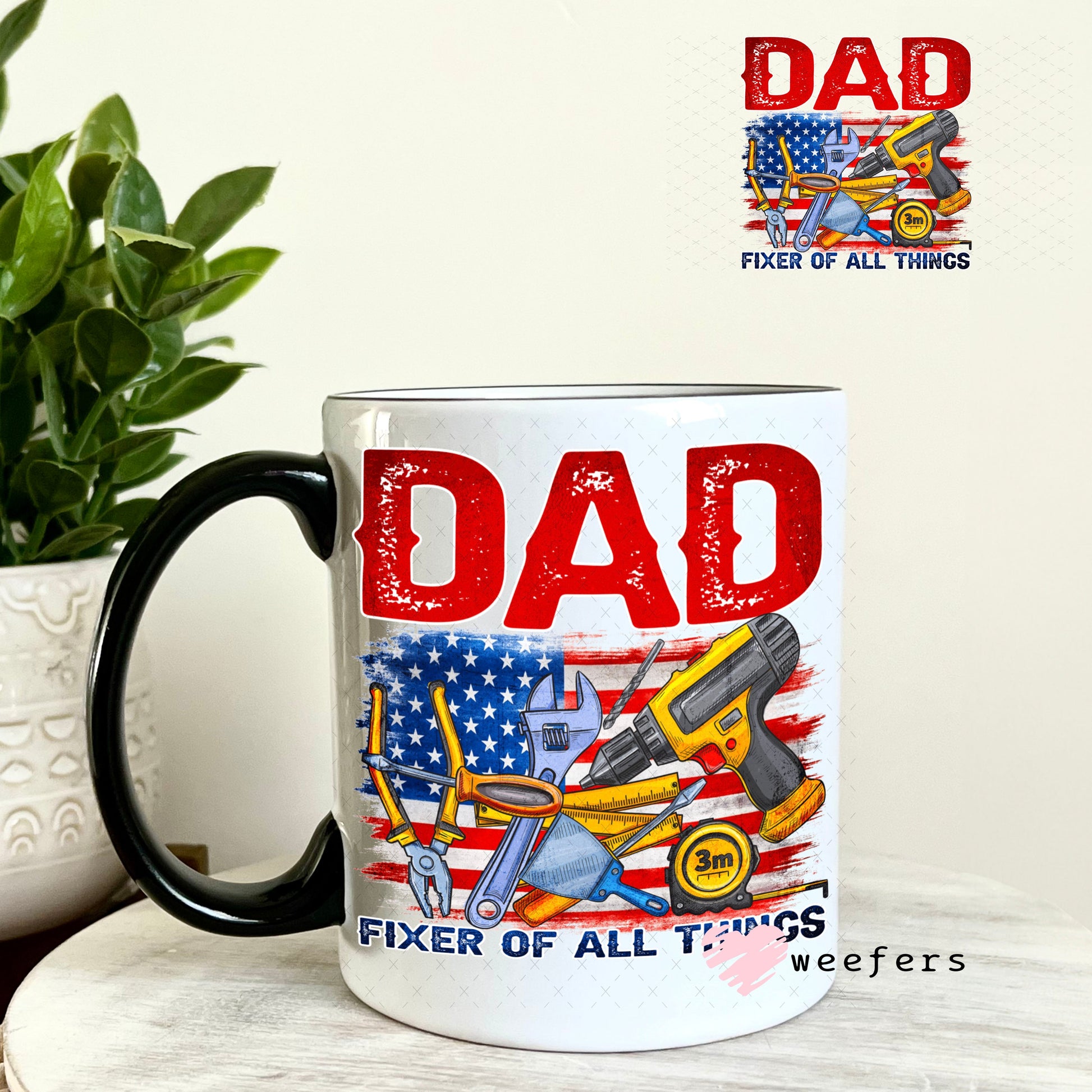 UV DTF Decal - Dad Fixer of All Things 11oz Coffee Mug Weefers