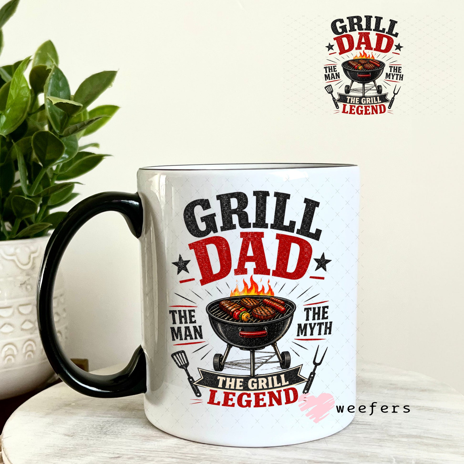 UV DTF Decal - Grill Dad the Grill Legend 11oz Coffee Mug Weefers