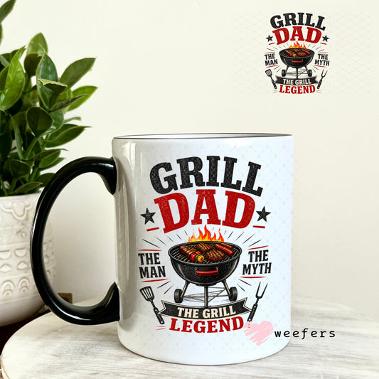 UV DTF Decal - Grill Dad the Grill Legend 11oz Coffee Mug Weefers