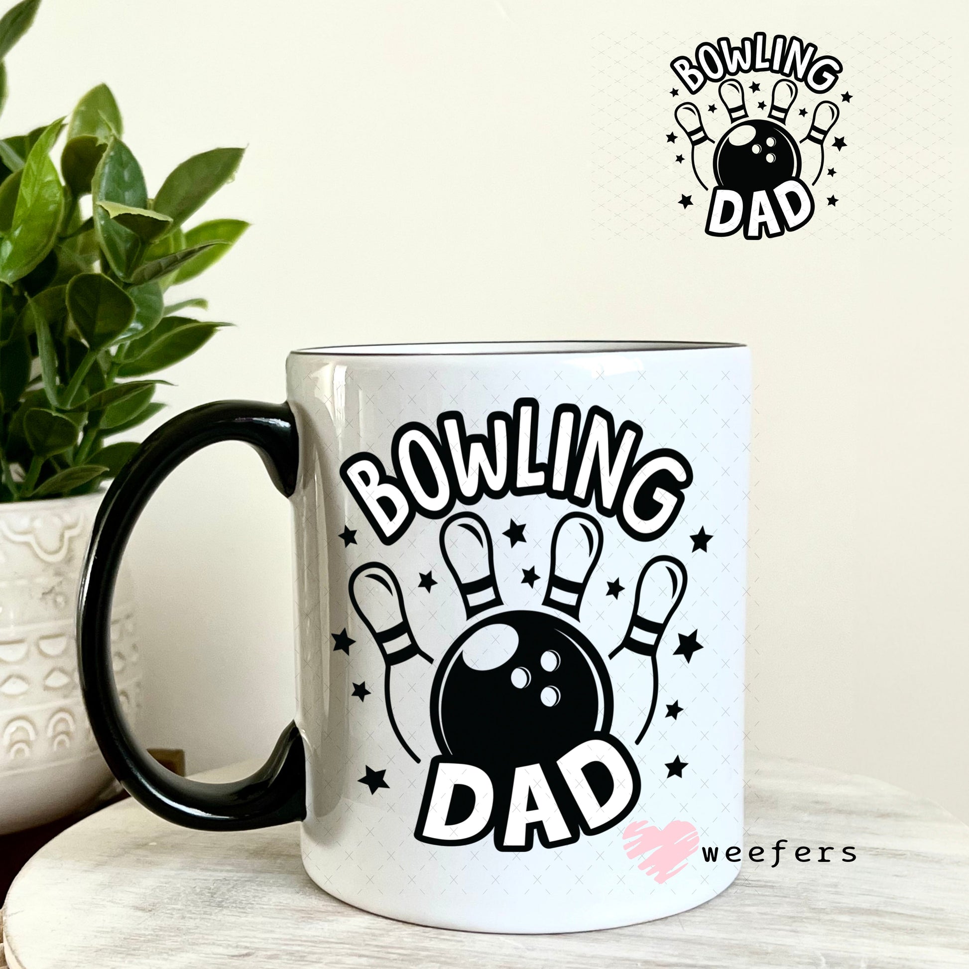 UV DTF Decal - Bowling Dad 11oz Coffee Mug Weefers