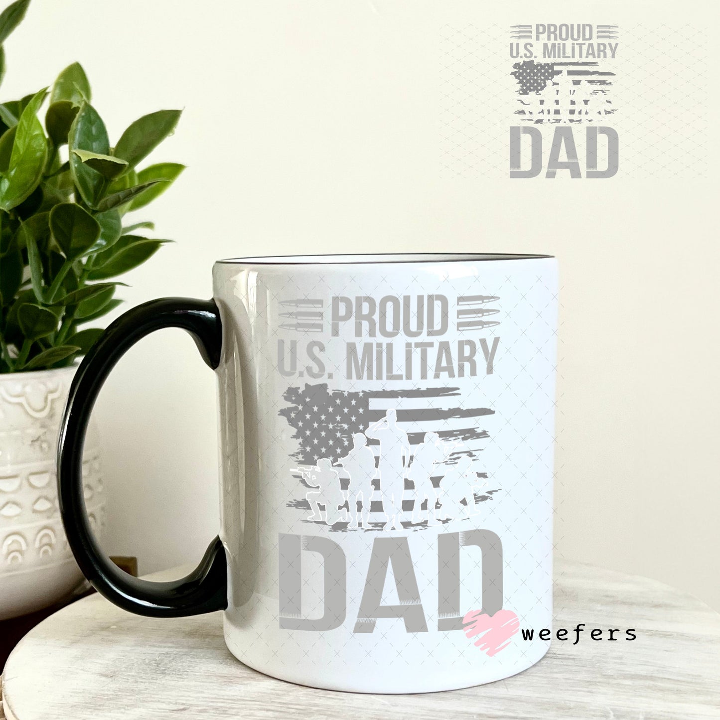 UV DTF Decal - Proud US Milityary Day 11oz Coffee Mug Weefers