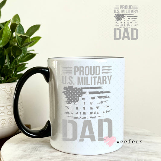 UV DTF Decal - Proud US Milityary Day 11oz Coffee Mug Weefers