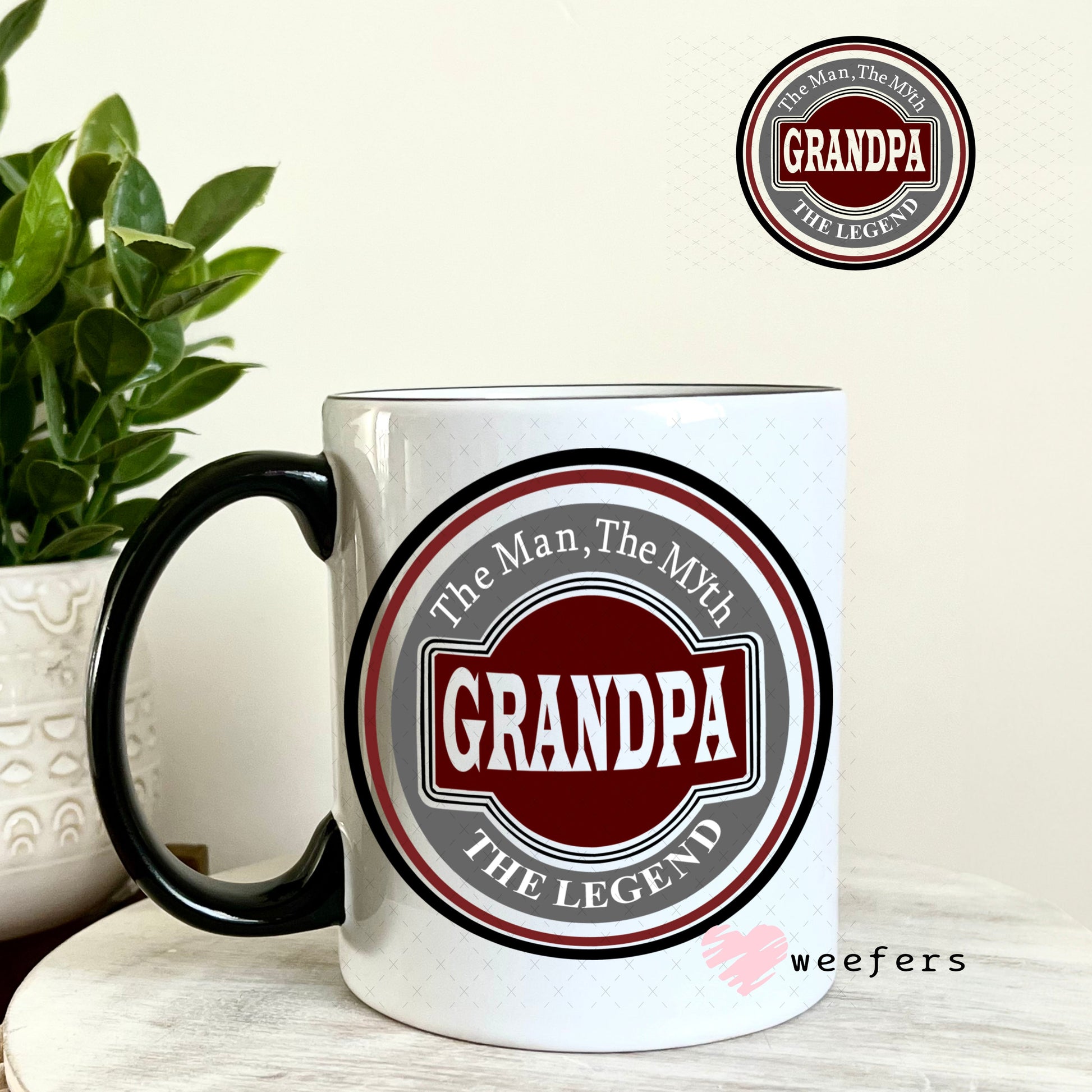 UV DTF Decal - Grandpa The Legend 11oz Coffee Mug Weefers