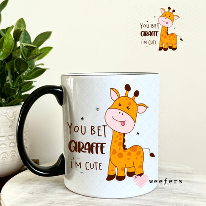 UV DTF Decal - You Bet Giraffe I'm Cute 11oz Coffee Mug Weefers