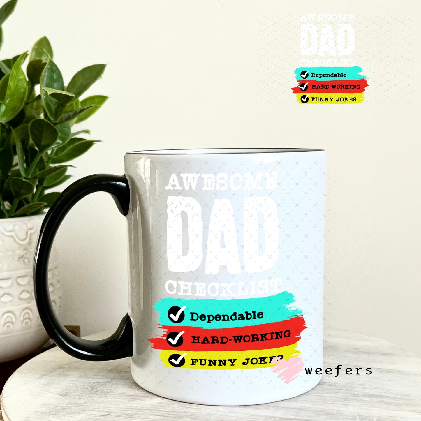 UV DTF Decal - Awesom Dad 11oz Coffee Mug Weefers