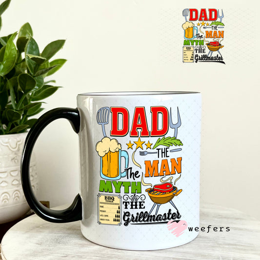 UV DTF Decal - Dad the Man The Grillmaster 11oz Coffee Mug Weefers