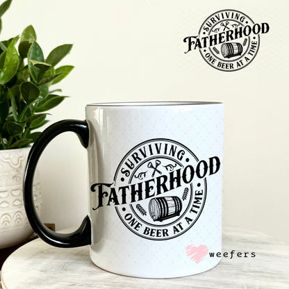 UV DTF Decal - Surviving Fatherhood One Beer at a Time 11oz Coffee Mug Weefers